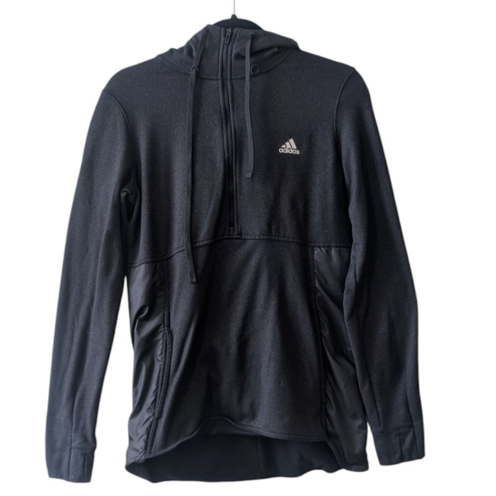 Adidas Women's Trans Pullover Hoodie Climawarm Black Size Medium